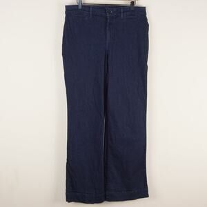 NYDJ Teresa Lift Tuck Wide Leg Dark Wash Blue Trouser Jeans Womens Sz 12